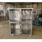 Крепкие изготовленные на заказ металлические продукты/клетка собаки нержавеющей стали с 4 колесами рицинуса