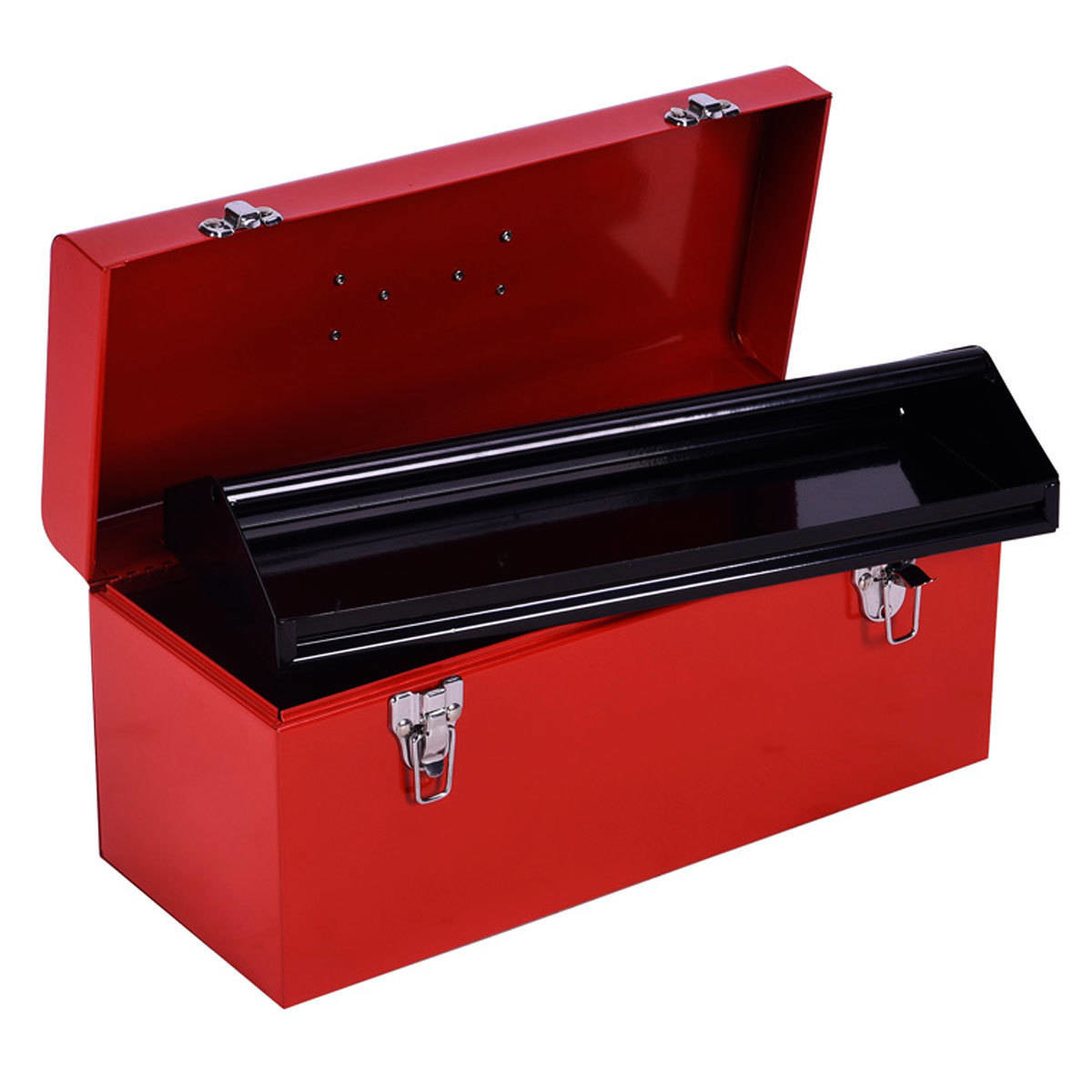 Barn Style Metal Tool Box Portable Heavy - Gauge Sheet Steel Made